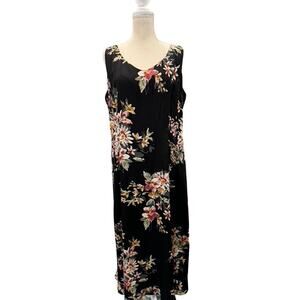Danny and Nicole long ,black floral dress,Vintage, Y2K,Dark Romantic,Whimsy Goth